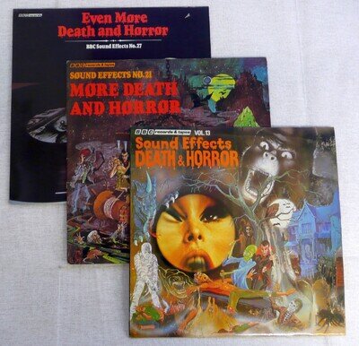 BBC Sound Effects - Death & Horror vintage vinyl bundle – 3 LPs vols 13 21 28