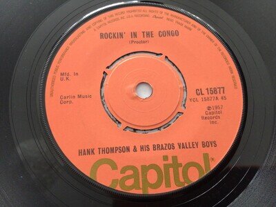 Hank Thompson & his Brazos Valley boys Rockin' in the Congo 7" vinyl record.