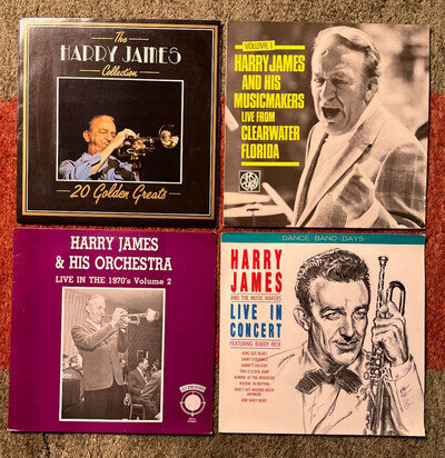 Collection of vinyl albums featuring Harry James