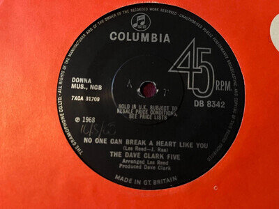 Dave Clark Five - No One Can Break A Heart Like You - DB 8342 - 1968 - N/Mint