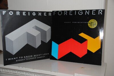2 x Foreigner LP & 12". Agent Provocateur. I Want to know what Love Is. 1984.