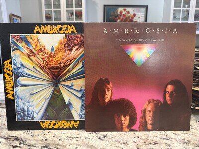 AMBROSIA 2X VINYL LP SOMEWHERE I'VE NEVER BEEN (NM) & SELF TITLED 2-4-1 DEAL