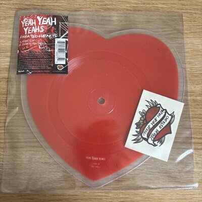 Yeah Yeah Yeahs Cheated Hearts shaped vinyl 2006 Fiction indie rock