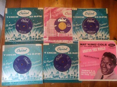 Bundle of 6 7" Singles By Nat King Cole Inc. Italian Release Soundtrack EP