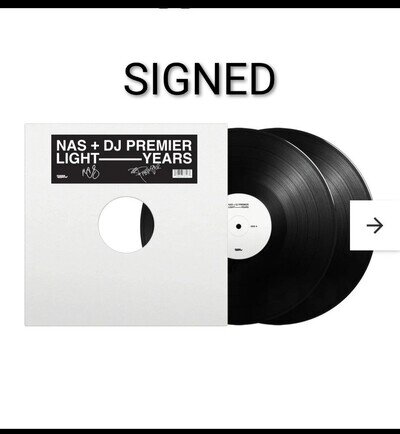 Autographed Signed Nas DJ Premier Light Years Day Ones White Label Vinyl LP