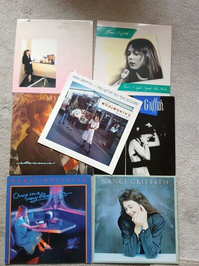 7 X Nanci Griffith Vinyl Albums Vgc