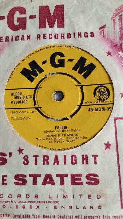 CONNIE FRANCIS - FALLIN' - MGM - 993 - R0CK 'N' ROLL - R&B SOUL - POPCORN - NM