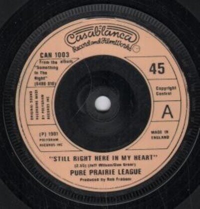 Pure Prairie League Still Right Here In My Heart 7" vinyl UK Casablanca 1981 in