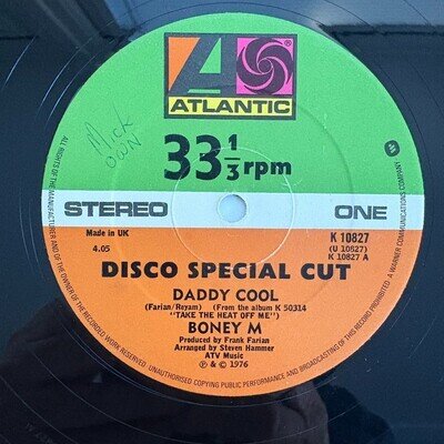 1976 VG 12" SINGLE: DADDY COOL - BONEY M, K 10827 (DISCO SPECIAL CUT)