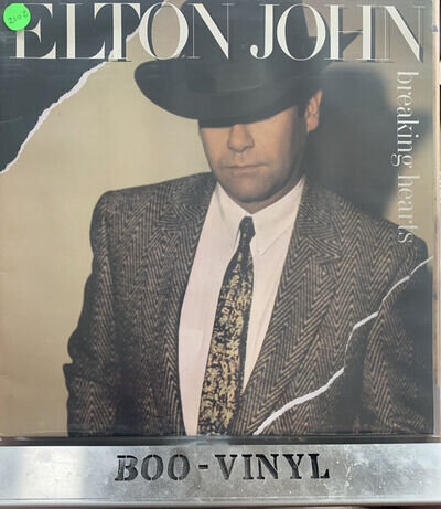 Elton John ‎– Breaking Hearts Vinyl 12" LP + Inner UK HISPD25 1984 EX+ Con