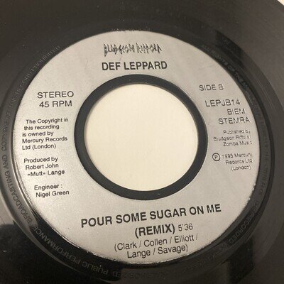 Def Leppard .. Pour Some Sugar On Me" 7" JUKEBOX ISSUE