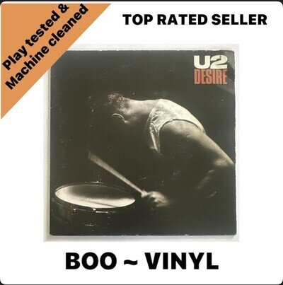 U2-DESIRE 7'' GATEFOLD SINGLE 1988 ISLAND VINYL EX / VG+
