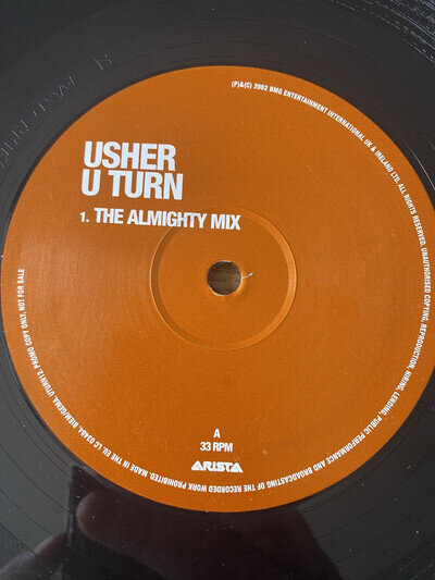 Usher U Turn 12 inch vinyl RnB hip hop promo single (Europe release) VG+ cond
