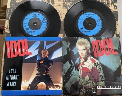 Billy Idol - Eyes Without A Face 7" (1984) + Hot In The City 7" (1982) - EX