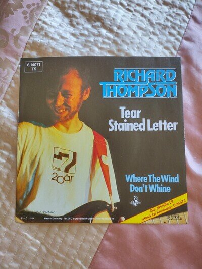 RICHARD THOMPSON: Tear Stained Letter - NON-LP B-SIDE - PICTURE SLEEVE