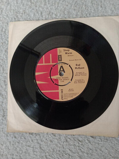Rod Mckuen - Sleep Warm 7" Vinyl Single Record DEMO