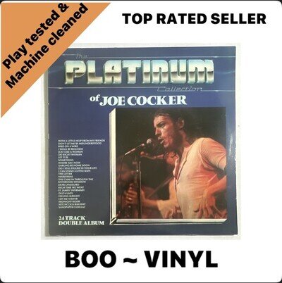 Joe Cocker 24 Track Platinum Collection Best Of Double LP Album Vinyl Is EX/VG+