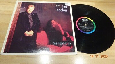 JOE COCKER--ONE NIGHT OF SIN--12"VINYL LP-- 11 TRACKS-V/G+EX