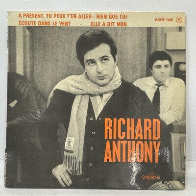 Richard Anthony French EP Vinyl Columbia ESRF 1498 Vintage 1960s Chanson