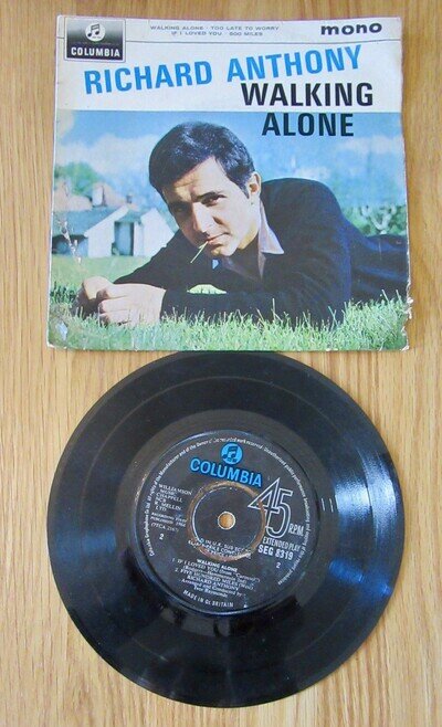 RICHARD ANTHONY, Walking alone +3. in English.UK EP Columbia 1964. Mono SEG 8319