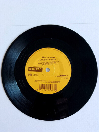 7" VINYL - 1963 - LESLEY GORE - IT'S MY PARTY - VERY GOOD+
