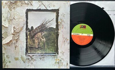 LED ZEPPELIN IV K50008 UK ORANGE GREEN A3/B4 VG+/EX !