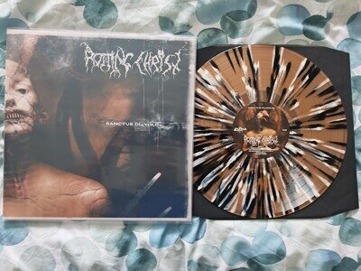 ROTTING CHRIST SANCTUS DIAVOLOS 12"BEER W BLACK AND WHITE SPLATTER VINYL LP NEW
