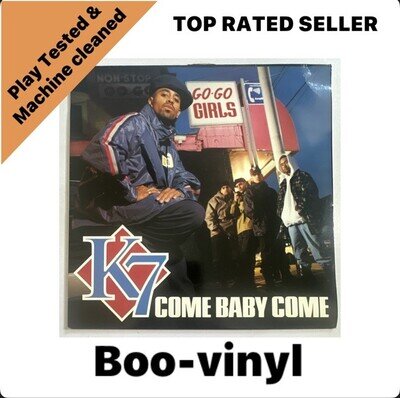 K7 Come Baby Come 1993 12" Vinyl Hip Hop Record EX / VG+