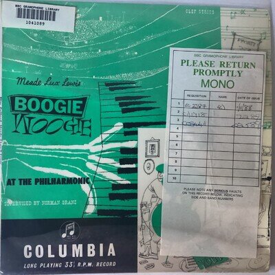 MEADE LUX LEWIS “BOOGIE WOOGIE’ BBC GRAMOPHONE LIBRARY 10” RECORD (COLUMBIA)