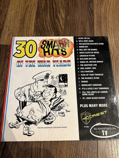 30 Smash Hits of the War Years - Vinyl LP 1974 Crest Records WAR 39/45