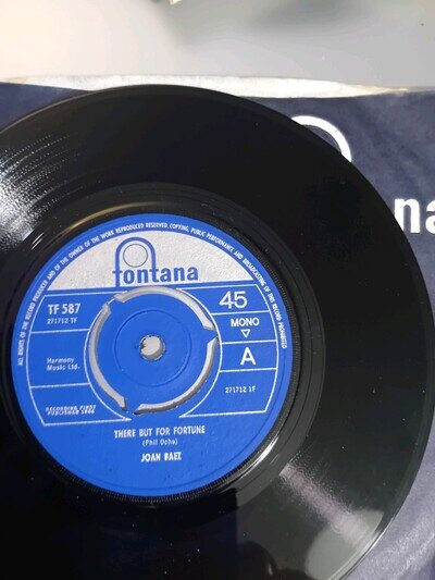 Joan Baez There But For Fortune 7"45 Vinyl Single Record Issued 1964 EX EX