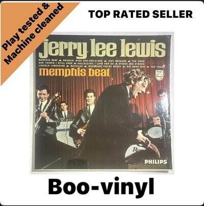Jerry Lee Lewis- Memphis Beat Lp Vinyl Record VG+ / EX Condition