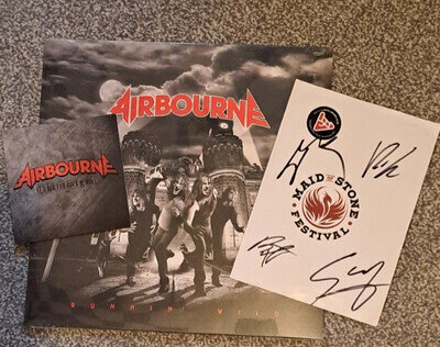 Airbourne - Running Wild Black Vinyl & Card Signed By Band & For Rock N Roll DVD