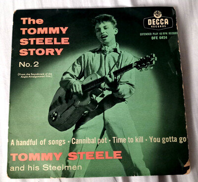 TOMMY STEELE Originall UK EP 7" Single 1957 THE TOMMY STEELE STORY No 2
