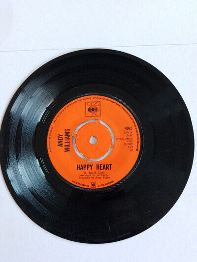 7" VINYL - 1969 - ANDY WILLIAMS - HAPPY HEART - VERY GOOD+