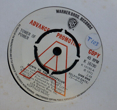 TOWER OF POWER-DOWN TO THE NIGHTCLUB 1972 PROMO 7"