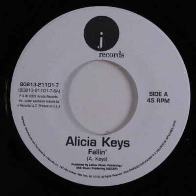 R&B Hip Hop 45 ALICIA KEYS Fallin' J HEAR d