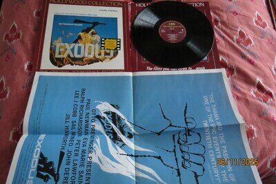HOLLYWOOD COLLECTION EXODUS SOUNDTRACK LP Ernest Gold + Film Poster M VINYL