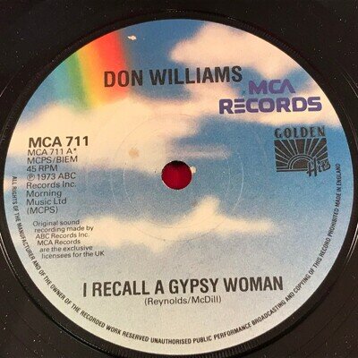 DON WILLIAMS I Recall A Gypsy Woman 1981 UK 7" vinyl Single MCA 45 Amanda