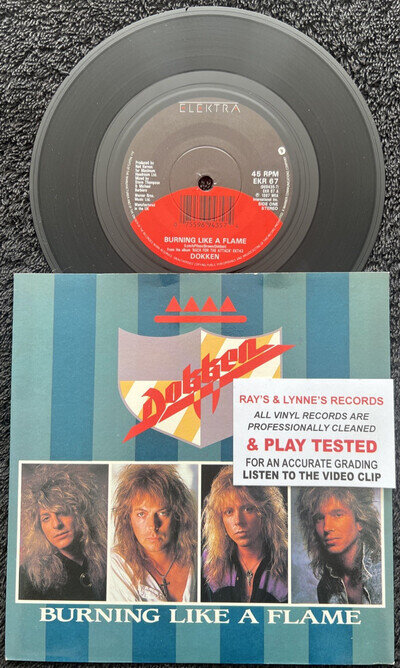 Dokken – Burning Like A Flame 7'' Vinyl 1987 CLEANED/PLAY TESTED NM VIDEO CLIP