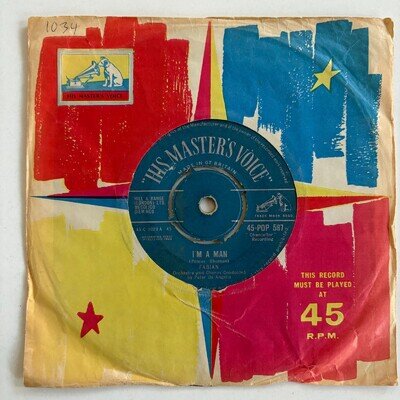 1959 G+ 7" SINGLE: I'M A MAN - FABIAN, HMV 45-POP 587