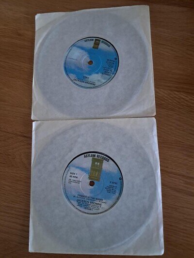 JACKSON BROWNE 2 x 7" Vinyl Records - Stay + Tender Is The Night