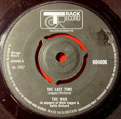 The Who The Last Time/Under My Thumb 7" UK ORIG 1967 Track 604006 VINYL