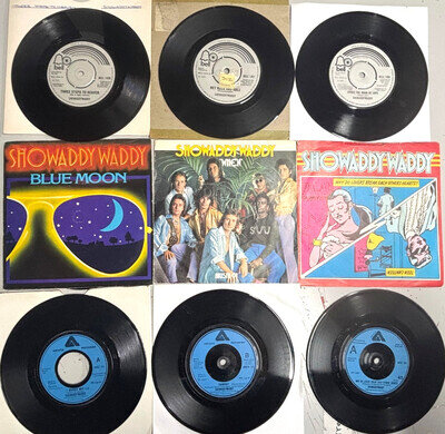JOB LOT 8 X SHOWADDYWADDY 7" RECORDS (SEE TITLES BELOW) 3 X PICTURE SLEEVES