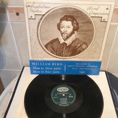 William BYRD,Kings College Choir/Willcocks-UK Stereo LP:Mass's In 3 & In 4 Parts