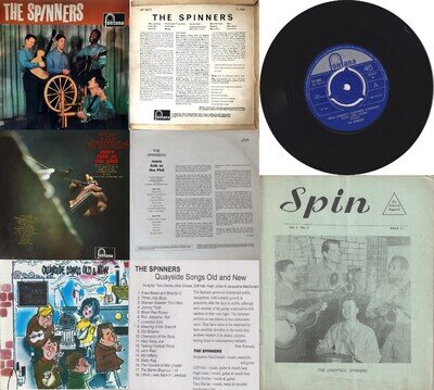 Spinners 1963 LP/More Folk Phil LP 1965/Uncle Sigmund's 45 VG+ Vinyl/Spin Mag