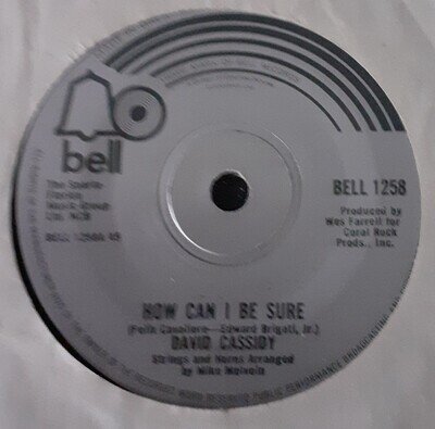 DAVID CASSIDY HOW CAN I BE SURE / RICKY'S TUNE 7" Vinyl