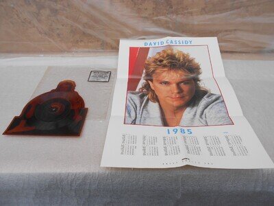 David Cassidy 7" shaped picture disc with 1985 poster and calendar