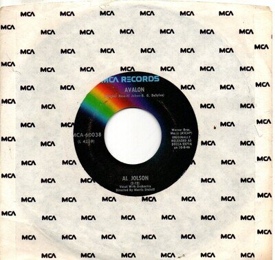 Al Jolson:Avalon/Anniversary song:US MCA:Re-Issue