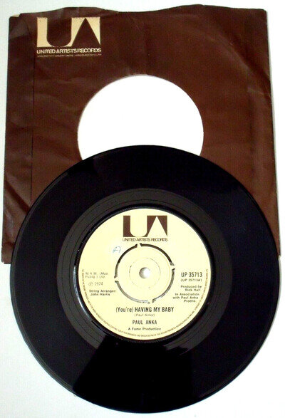 Paul Anka - (You're) Having My Baby - 7" Vinyl - 1st Pressing - Excellent Plus